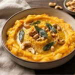 Pompoenstamppot met salie en cashewnoten